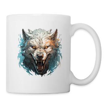 Wolf - Illustration - Tasse - Weiß - Rechts
