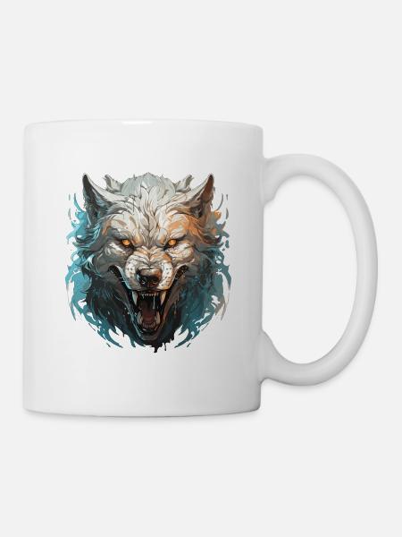 Wolf - Illustration - Tasse - Weiß
