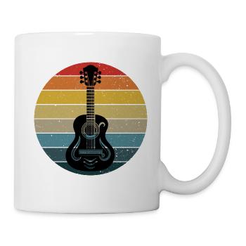 Eine Retro Musik Gitarre Musikinstrument Gitarren - Tasse - Weiß - Rechts
