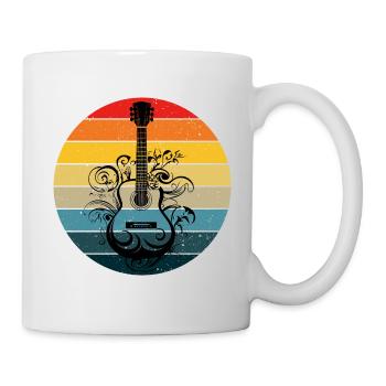 Eine Retro Musik Gitarre Musikinstrument Gitarren - Tasse - Weiß - Rechts