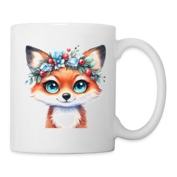 Renard d’hiver avec couronne de cristal de glace - Mug blanc - blanc - Droite