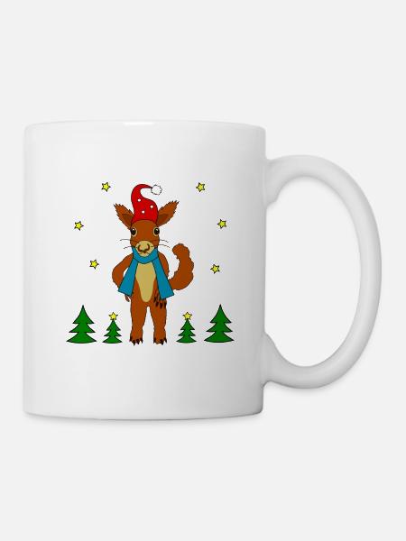 Weihnachtseichhorn - Tasse - Weiß