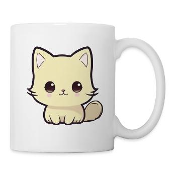 Chibi-Katze - Tasse - Weiß - Rechts