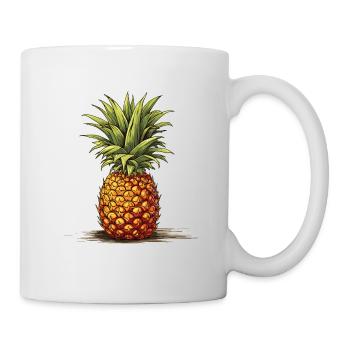 Ananas - Illustration - Tasse - Weiß - Rechts