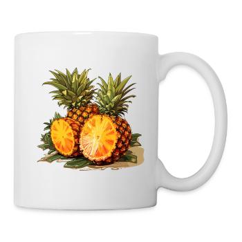 Ananas - Illustration - Tasse - Weiß - Rechts