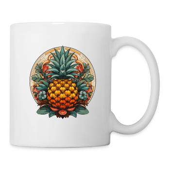 Ananas - Illustration - Tasse - Weiß - Rechts