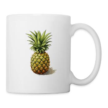 Ananas - Illustration - Tasse - Weiß - Rechts