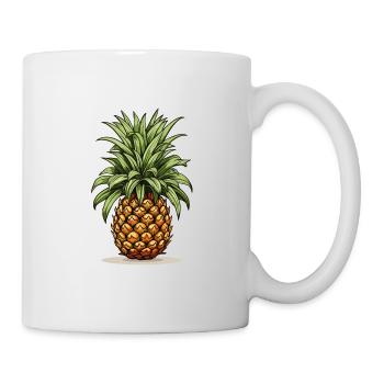 Ananas - Illustration - Tasse - Weiß - Rechts