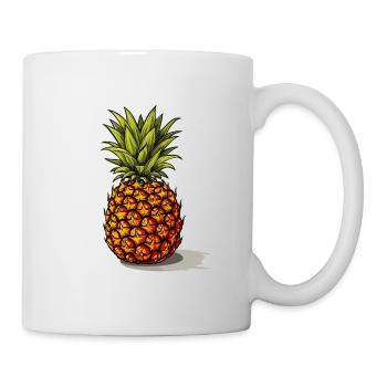 Ananas - Illustration - Tasse - Weiß - Rechts