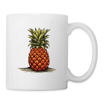 Ananas - Illustration - Tasse - Weiß - Rechts