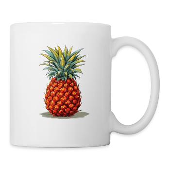 Ananas - Illustration - Tasse - Weiß - Rechts