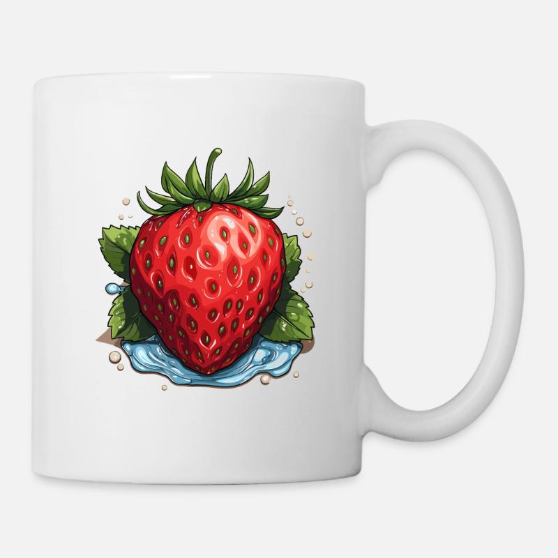 Fraise - illustration - Mug blanc - blanc