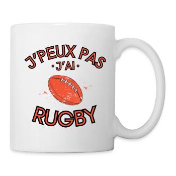 J'Peux PAs J'Ai Rugby - Mug blanc - blanc - Droite