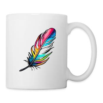 Plume/plume d'écriture/plume d'oiseau/plume de duvet - Mug blanc - blanc - Droite
