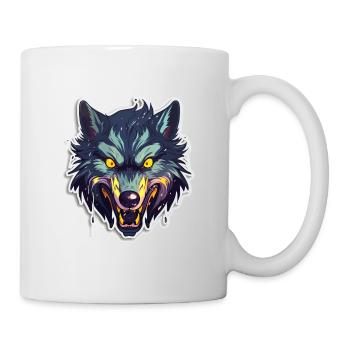 Wolf - Illustration - Tasse - Weiß - Rechts