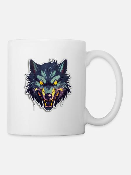 Wolf - Illustration - Tasse - Weiß