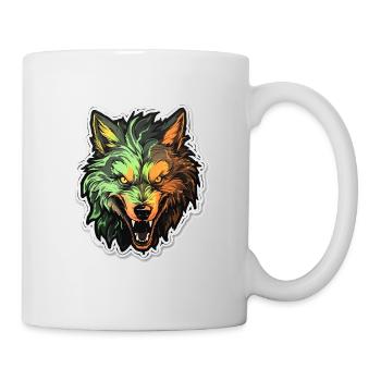 Wolf - Illustration - Tasse - Weiß - Rechts