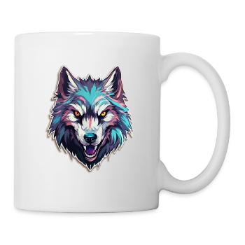 Wolf - Illustration - Tasse - Weiß - Rechts