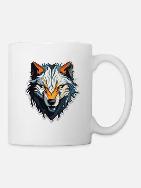 Wolf - Illustration - Tasse - Weiß