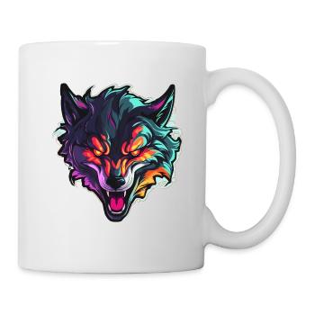 Wolf - Illustration - Tasse - Weiß - Rechts