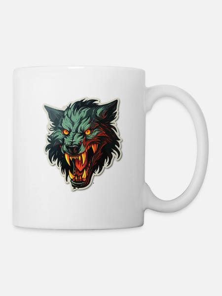 Wolf - Illustration - Tasse - Weiß