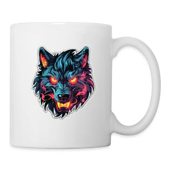 Wolf - Illustration - Tasse - Weiß - Rechts