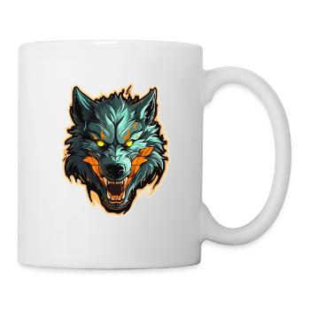 Wolf - Illustration - Tasse - Weiß - Rechts