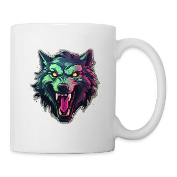Wolf - Illustration - Tasse - Weiß - Rechts