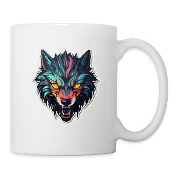 Wolf - Illustration - Tasse - Weiß - Rechts