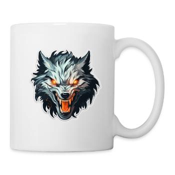 Wolf - Illustration - Tasse - Weiß - Rechts