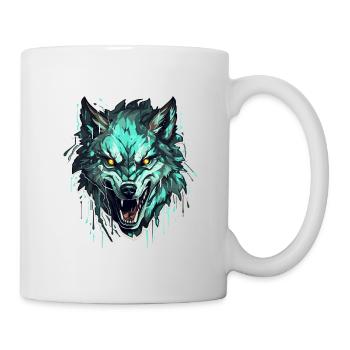 Wolf - Illustration - Tasse - Weiß - Rechts