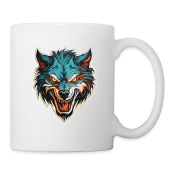 Wolf - Illustration - Tasse - Weiß - Rechts