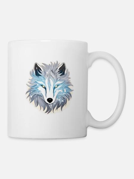 Wolf - Illustration - Tasse - Weiß