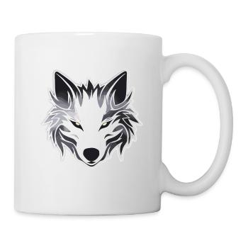 Wolf - Illustration - Tasse - Weiß - Rechts