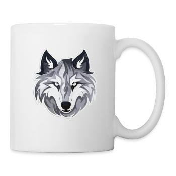 Wolf - Illustration - Tasse - Weiß - Rechts