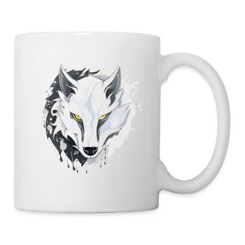 Wolf - Illustration - Tasse - Weiß - Rechts