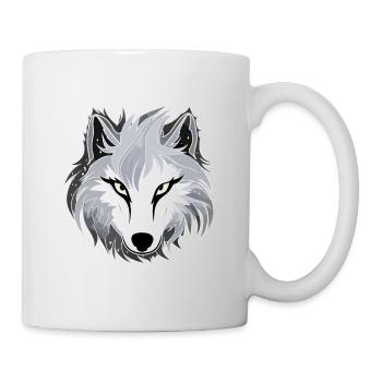 Wolf - Illustration - Tasse - Weiß - Rechts