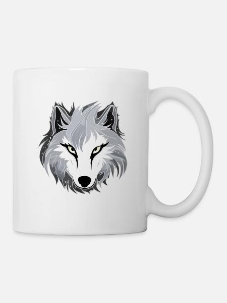 Wolf - Illustration - Tasse - Weiß