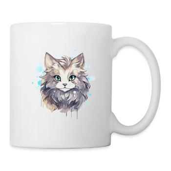 Chat - illustration - Mug blanc - blanc - Droite