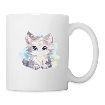 Chat - illustration - Mug blanc - blanc - Droite