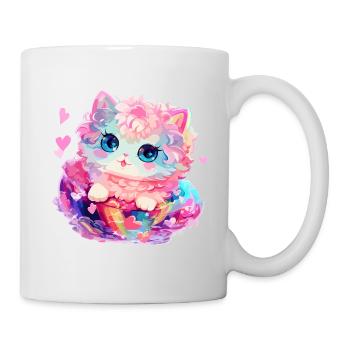 Chat - illustration - Mug blanc - blanc - Droite