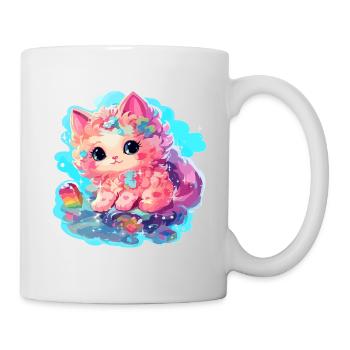 Chat - illustration - Mug blanc - blanc - Droite