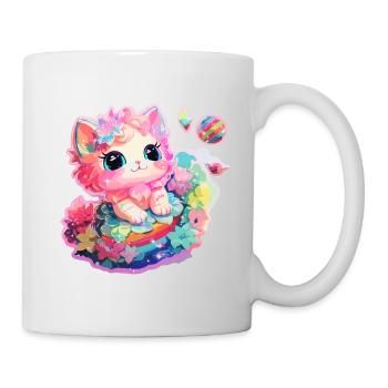 Chat - illustration - Mug blanc - blanc - Droite
