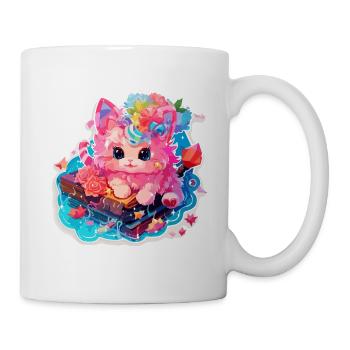 Chat - illustration - Mug blanc - blanc - Droite