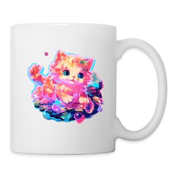 Chat - illustration - Mug blanc - blanc - Droite