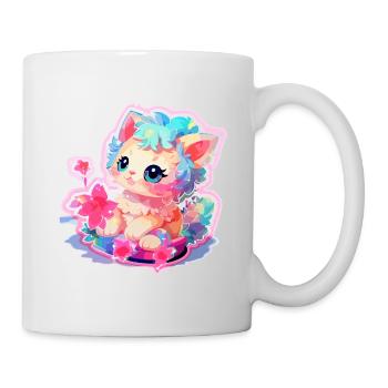 Chat - illustration - Mug blanc - blanc - Droite