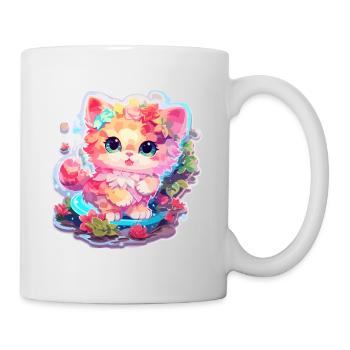 Chat - illustration - Mug blanc - blanc - Droite