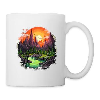 Paysage - Illustration - Mug blanc - blanc - Droite