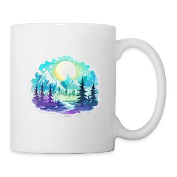 Landschaft - Illustration - Tasse - Weiß - Rechts