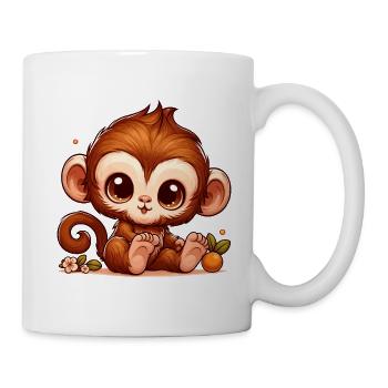 AFFE ÄFFCHEN BANANE BAUM TIER ZOO KLETTERN BABY - Tasse - Weiß - Rechts